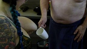Two Lucky Tasters Drink My Fresh Breast Milk Lactating MILF