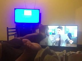 Watching a TV makes this couple bored so they fuck