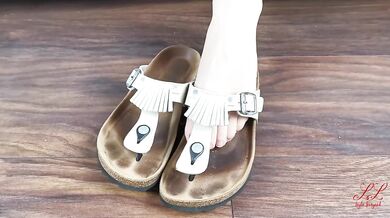 Hot foot teasing with *DIRTY TALK* in my horny sandals *TRAILER* - Leyla Lovegood