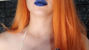 Feel my smoke - blowing smoke in your face with my natural big lips - marlboro red
