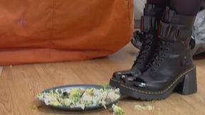 Slave meal cooked under threaded boots