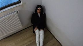 Slutty Nun Squirts After Profound Sucking and Getting Fucked