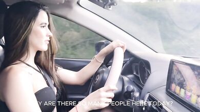 Tiana was discovered horny in her car.