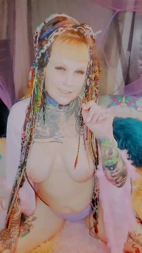 Tattooed Girl with Dreads Plays with Tight Little Pussy