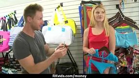 Tight teen fucks a man in front of the camera for cash 23