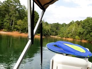 MILF Public Sex on Boat on Lake – cum shot on tattoo