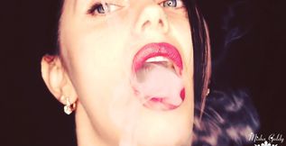 Sensual Hookah Smoking with Sexy Lipstick on My Big Lips