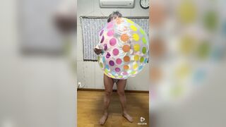 Deepthroating up inflatable -Beachball
