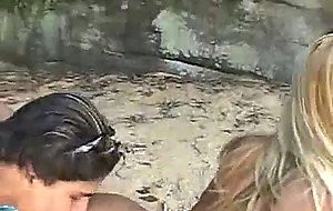 Blonde ts fucked on the beach intense