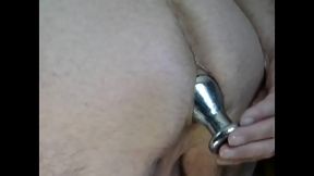 Stainless Steel Butt Plug Fills My Tight Anal Hole In Solo Fun