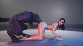 Hot 3D porn Animation: Slim Petite Brunette Hottie Gets Fucked And Impregnated By a Horny Werewolf