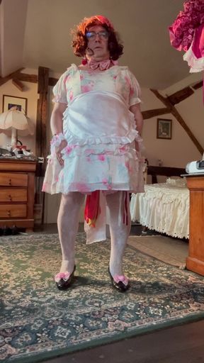 Dressed in a little babydoll dress for a day