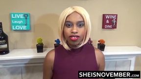 Wife Not At Home, So I Invited My Black Neighbor Home From Class, Msnovember Over For Secret Romance, Rubbed That Sweet Innocent Shaved Pussy And Curvy Brown Ass, Pulling Out Her Huge Natural Titties on Sheisnovember