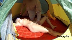 Sunrise Passion: Intimate Tent Adventure by the Sea