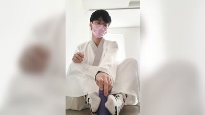 Asian hanfu sissy twink anal with huge cum load