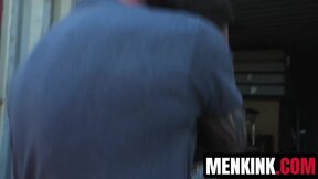 Rookie cop Harrison Todd raw ravaged by Cliff Jensens thick cock