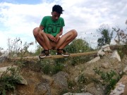 Middle eastern twink outdoor - cumshot on hand