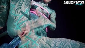 Your Trippy hippie plays with pippie and anal dildo