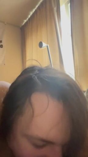 Trans damsel deep throating ex-boyfriends smallish fuck-stick