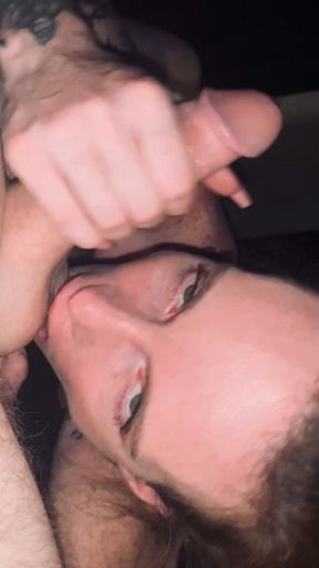 Making him cum on himself