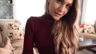 Dorky girl with a tight pussy gets fucked in POV hard