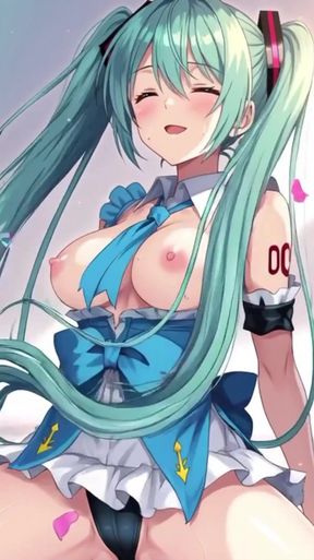 Hatsune Miku fucking her tight pussy   Clip 2