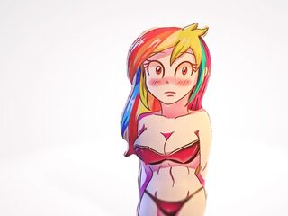 Rainbow Dash с шикарными сиськами [Моя 3D анимация бесплатно]