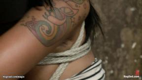 Sexy ebony lesbian punished to the max