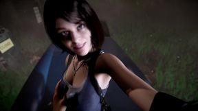 jill post apocalypse fucking in a car in pov - resident evil porn parody