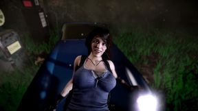 jill post apocalypse fucking in a car in pov - resident evil porn parody