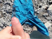 I got work clothes worn by other coworker so I cum on that used clothes at work