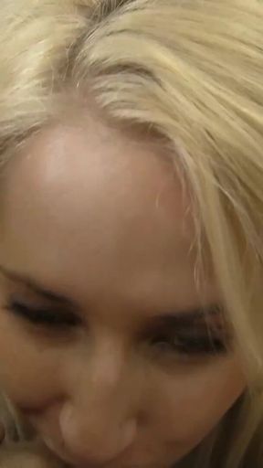 Foxy blonde babe fucking a big cock