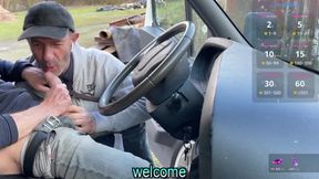 Showing Off My Big Bulge in My Truck - He Ends Up Sucking Me Hard