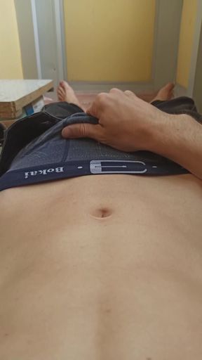 Guy Fondles His Cock