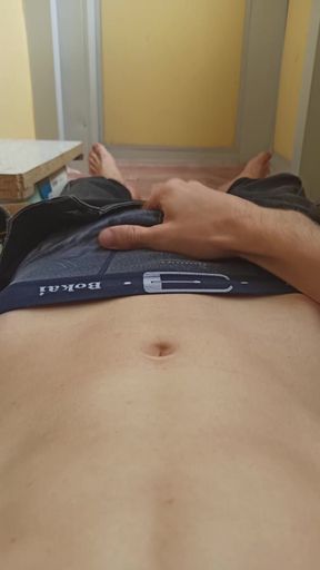 Guy Fondles His Cock