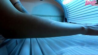 Solarium sex POV filmed with a skinny blonde