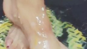 Egg Crushing with Bare Feet , Messy Foot Fetish Tease