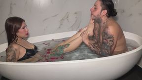 give me a footjob and a blowjob underwater