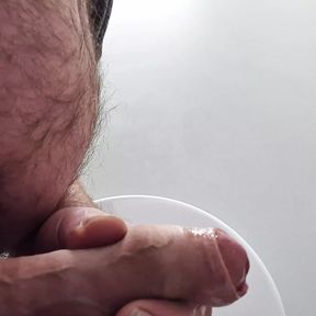 Uncut Daddy Bear fat cock cum blast big cumshot