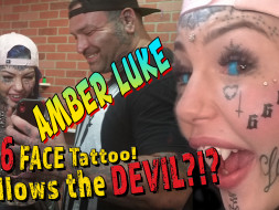 Amber Luke 666 Face Tattoo