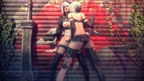Yorha A2 & 2B Couldn't Resist Each Other on The Street