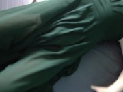 Swelling Cyborg Green Dress Belly Inflation