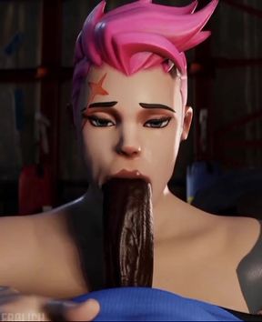 Zarya needs protein by sucking off that cock