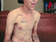 Skinny tatted boy carving & fucks a pumpkin