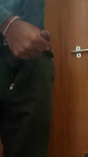 Today in the office toilet, I spit on my cock, masturbated and ejaculated. ( lltstr52 )   Clip 2