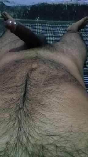 Oiling My Big and Thick Dick and Masturbating in the Rest Room While Thinking About My Friend's Whore Wife