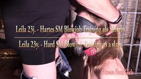 studentin leila 23j. beim harten sm blowjob-training als sklavin