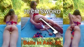 Runing her Ass at the Pool with 36 Balls and a Sword - Full Video o Manyvids and Fansly