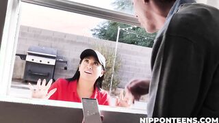 2 Men Having Fun with Delivery sluts - Ember Snow -