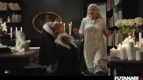 Seductive Futa Nun Growls Her Dick Big, Then Pounds Churchgirl's Pussy Hard